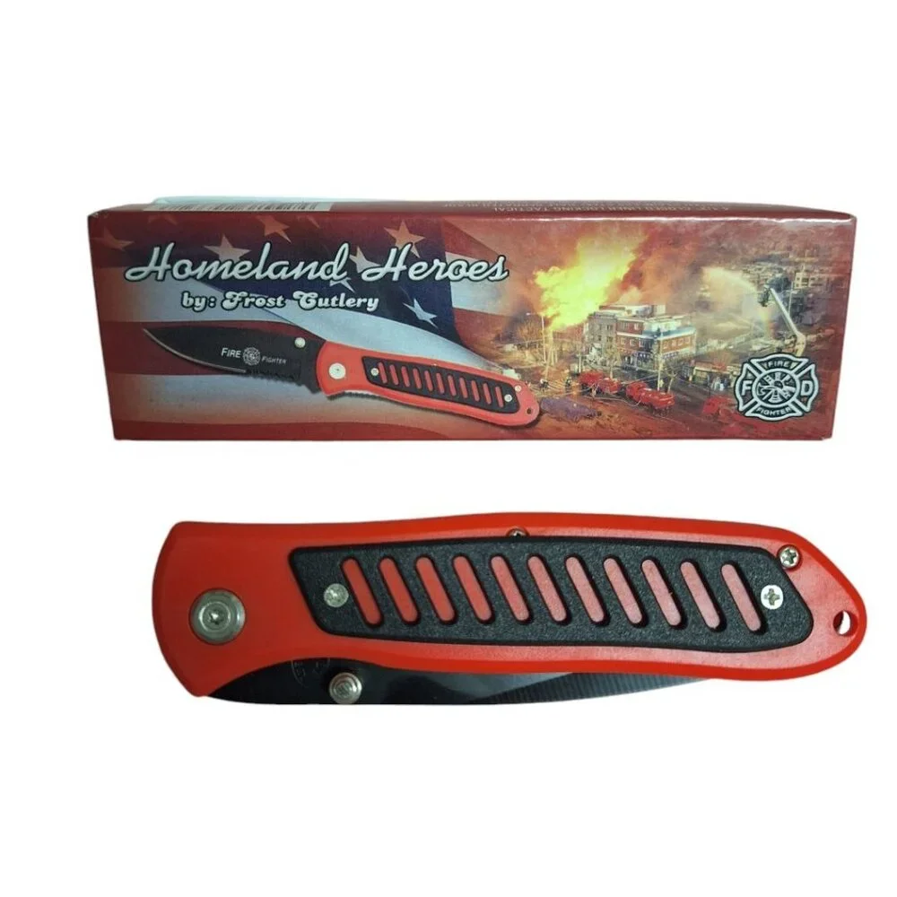 Homeland Heroes Frost Cutlery Knife 16654FF‎ 4.5 Inch Closed Locking Tactical